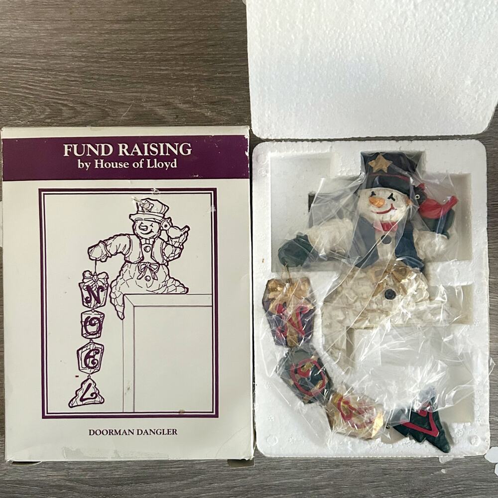 Vintage Frosty SNOWMAN / NOEL Door Frame Christmas DANGLER House of Lloyd w/ Box